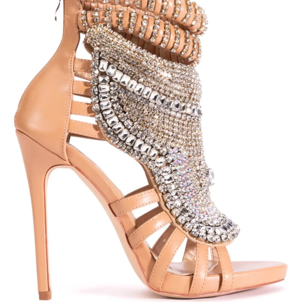 "TEARS OF APHRODITE" Dazzling Rhinestone Embellished Heels - Picture 3 of 11